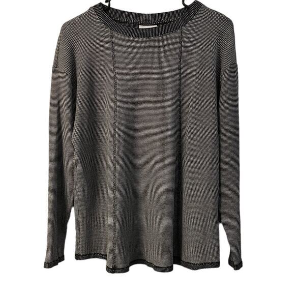 J. Jill Tops - J.Jill Lightweight Sweater Pullover Women Size L Black & White Long Sleeve
